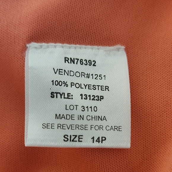 Olivia Matthews Floral 2-Piece Dress Set – Size 14P, Pink Sheer Overlay, Elegant - Picture 14 of 14